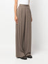 Fabiana Filippi Pleated Wide-Leg Wool Trousers Brown