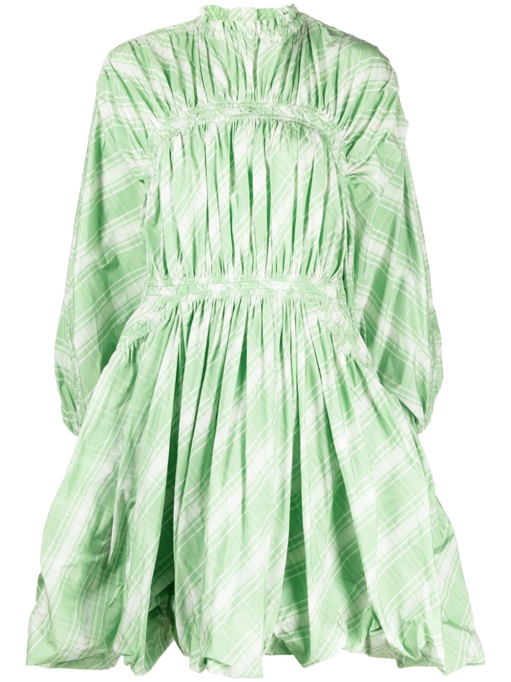 Jil Sander Fashion Plaid-Check Mini Dress Green