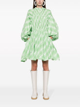 Jil Sander Fashion Plaid-Check Mini Dress Green