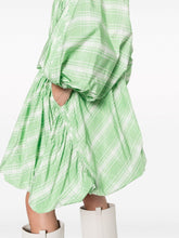 Jil Sander Fashion Plaid-Check Mini Dress Green