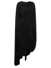 Balenciaga All In Draped Midi Dress Black