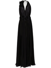 D&G Long silk chiffon dress with floral detailing