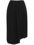 Saint Laurent Asymmetric Pleated Midi Skirt Black