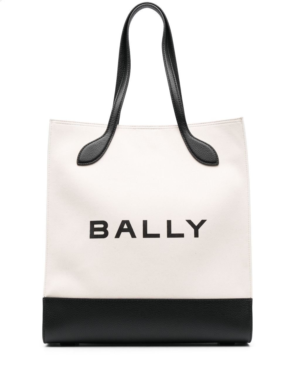 Bally Logo-Print Calf Leather Tote Bag White White