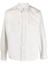 Bally Ivory Organic Cotton Denim Shirt with Contrast Stitching White