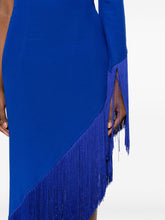 TALLER MARMO PRE Aventador Fringed Asymmetric Dress Blue