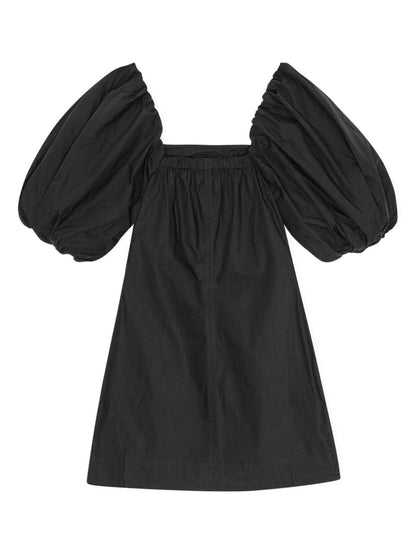 Mini robe noire à manches bouffantes