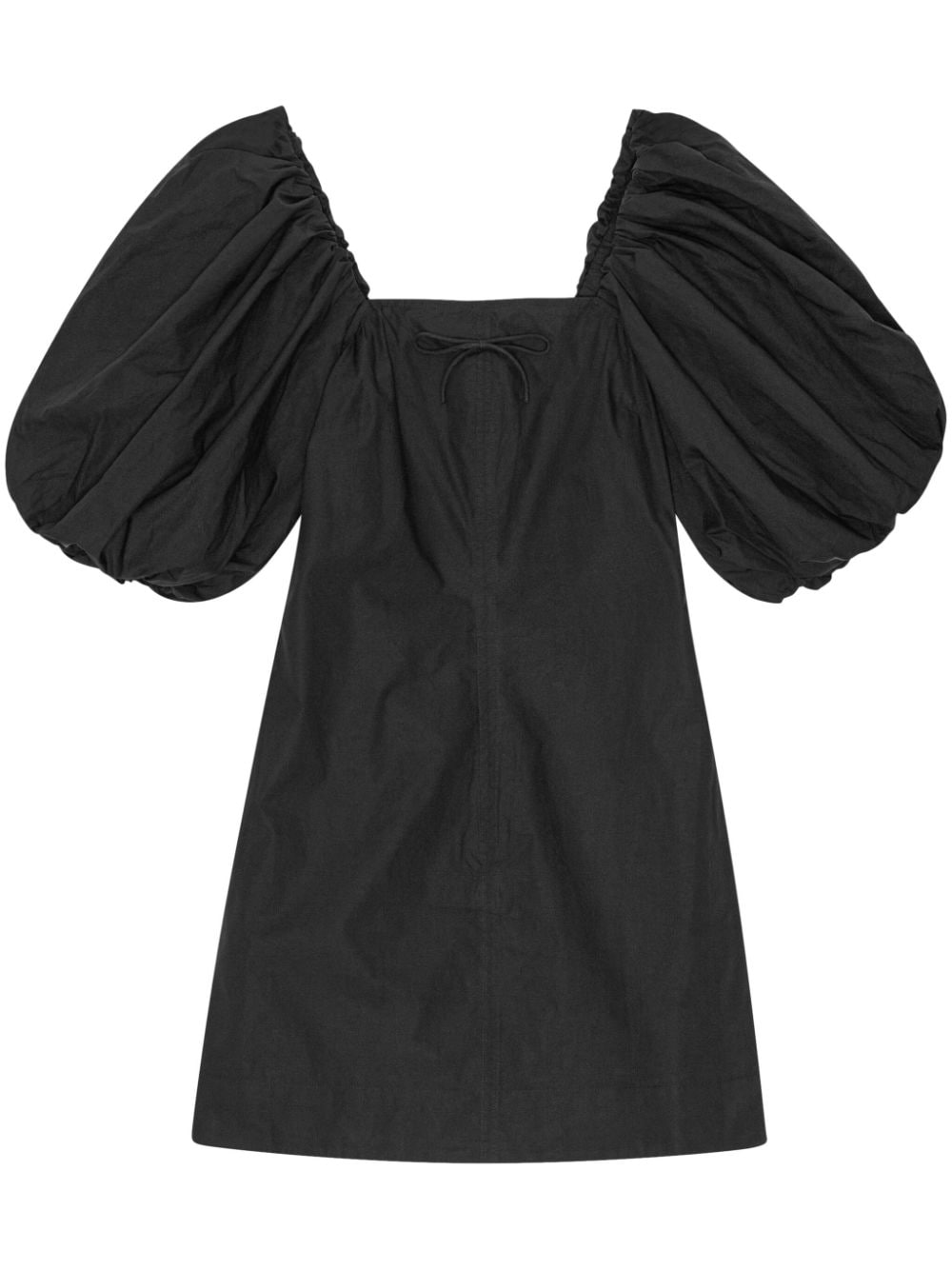 Mini Black Dress with Puff Sleeves