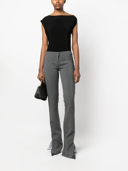 Norma Kamali Asymmetric Sleeveless Stretch Top Black