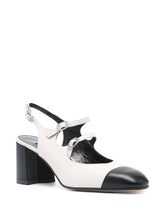 Carel Paris With Heel Two-Tone Leather Slingback Pumps Beige