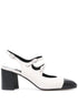 Carel Paris With Heel Two-Tone Leather Slingback Pumps Beige