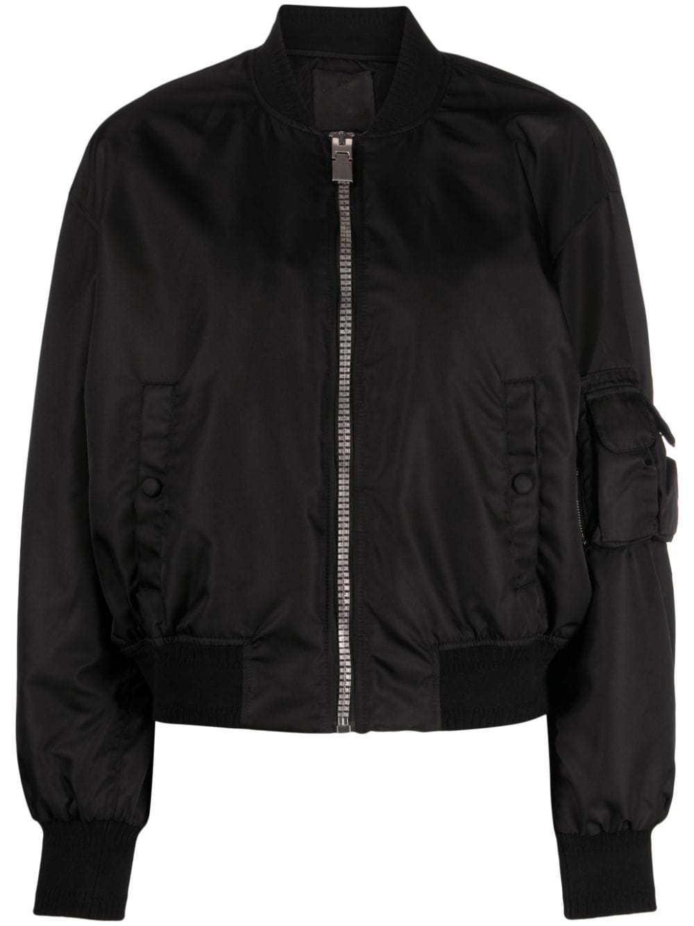 Givenchy Logo Nylon Bomber Jacket Black
