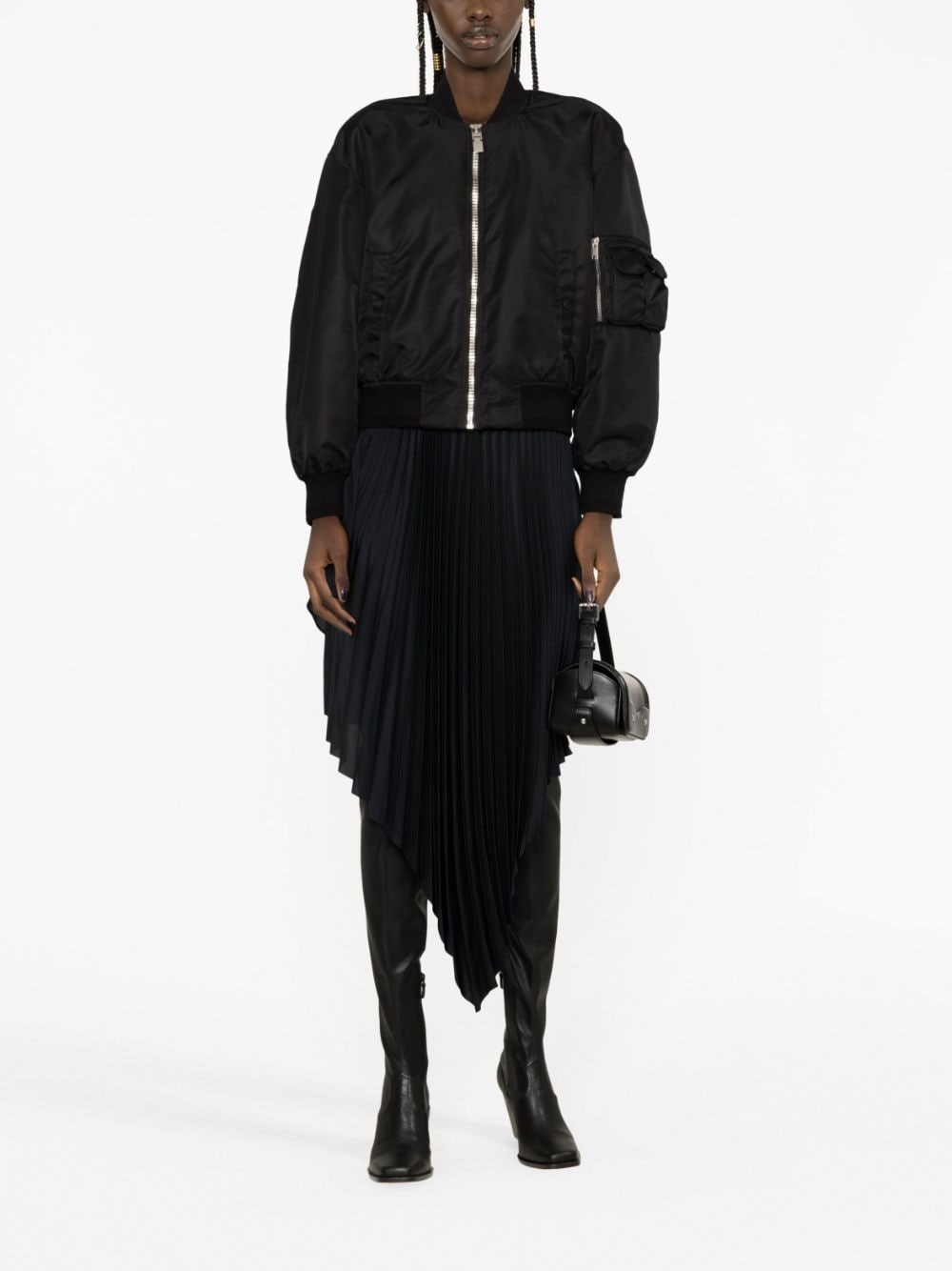 Givenchy Logo Nylon Bomber Jacket Black