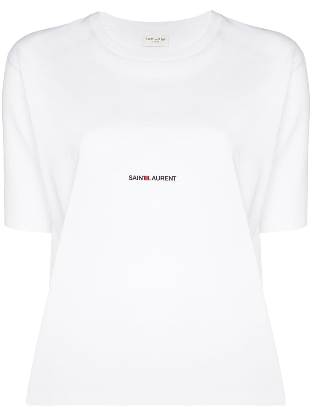 Saint Laurent Logo-Print Cotton T-Shirt White