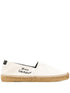 Saint Laurent Flat Canvas Espadrilles with Embroidered Logo Beige