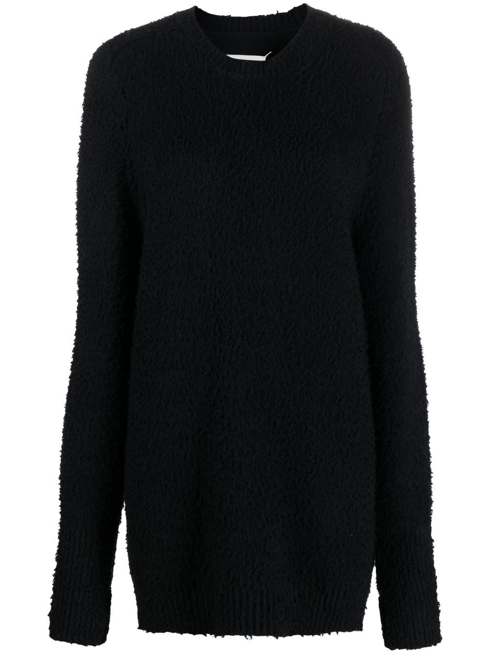 Maison Margiela Four-Stitch Brushed Cotton-Blend Sweater Black