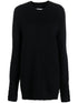 Maison Margiela Four-Stitch Brushed Cotton-Blend Sweater Black