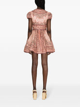 Zimmermann Bandana Print Linen And Silk Mini Dress Pink