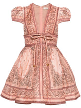 Zimmermann Bandana Print Linen And Silk Mini Dress Pink