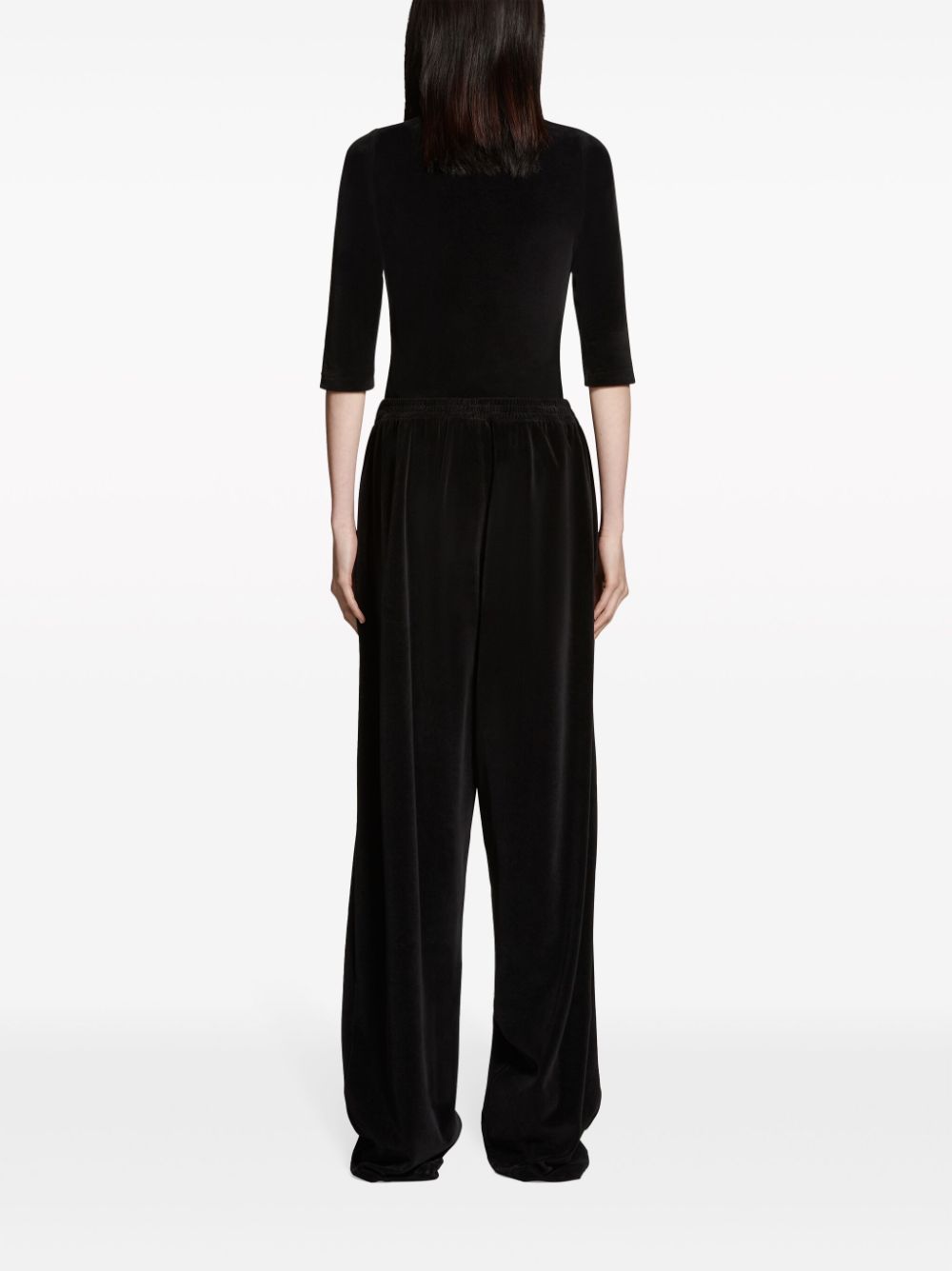 Balenciaga Logo-Embroidered Straight-Leg Track Pants Black