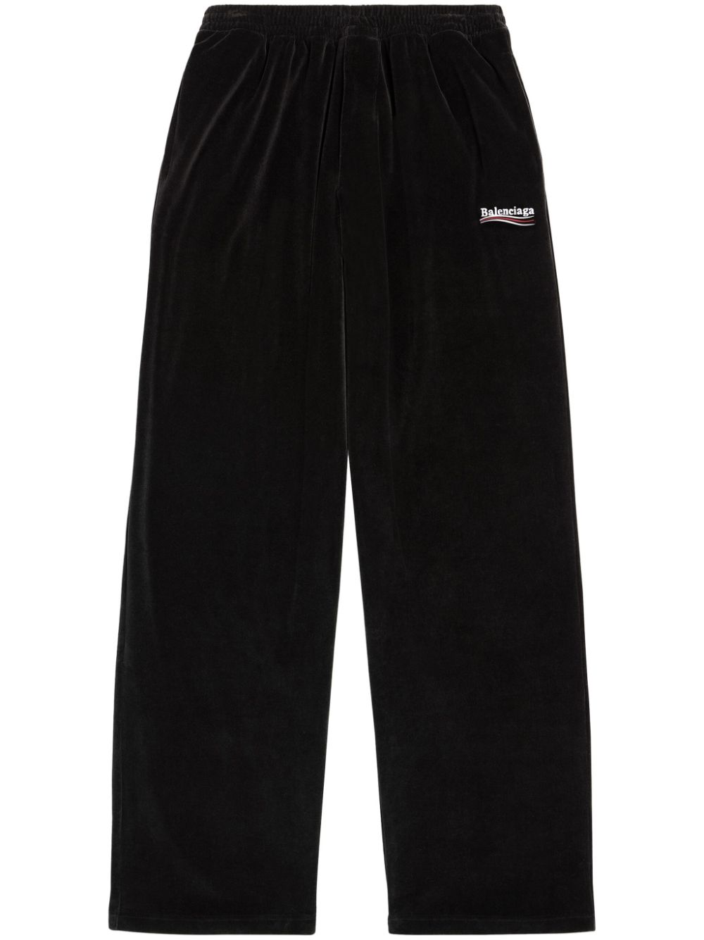 Balenciaga Logo-Embroidered Straight-Leg Track Pants Black