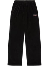Balenciaga Logo-Embroidered Straight-Leg Track Pants Black