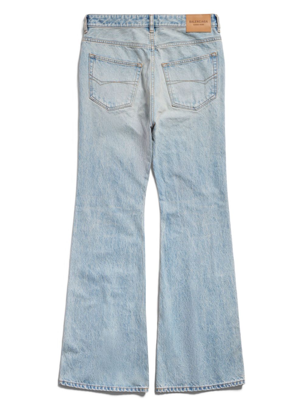 Balenciaga Flared High-Rise Cotton Jeans in Clear Blue