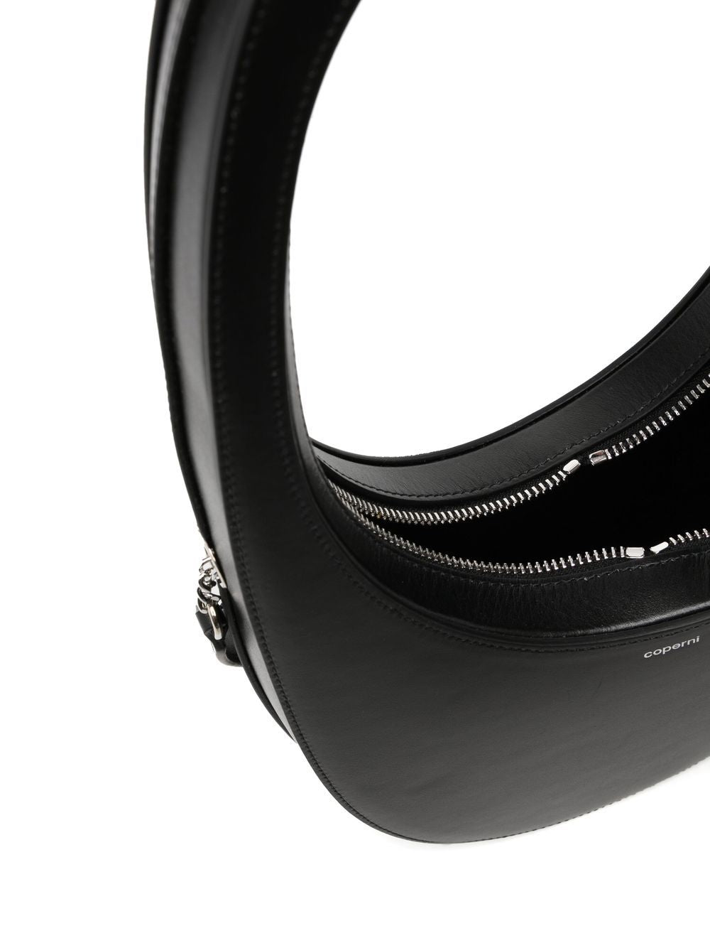 Coperni Swipe Small Black Leather Shoulder Bag Black