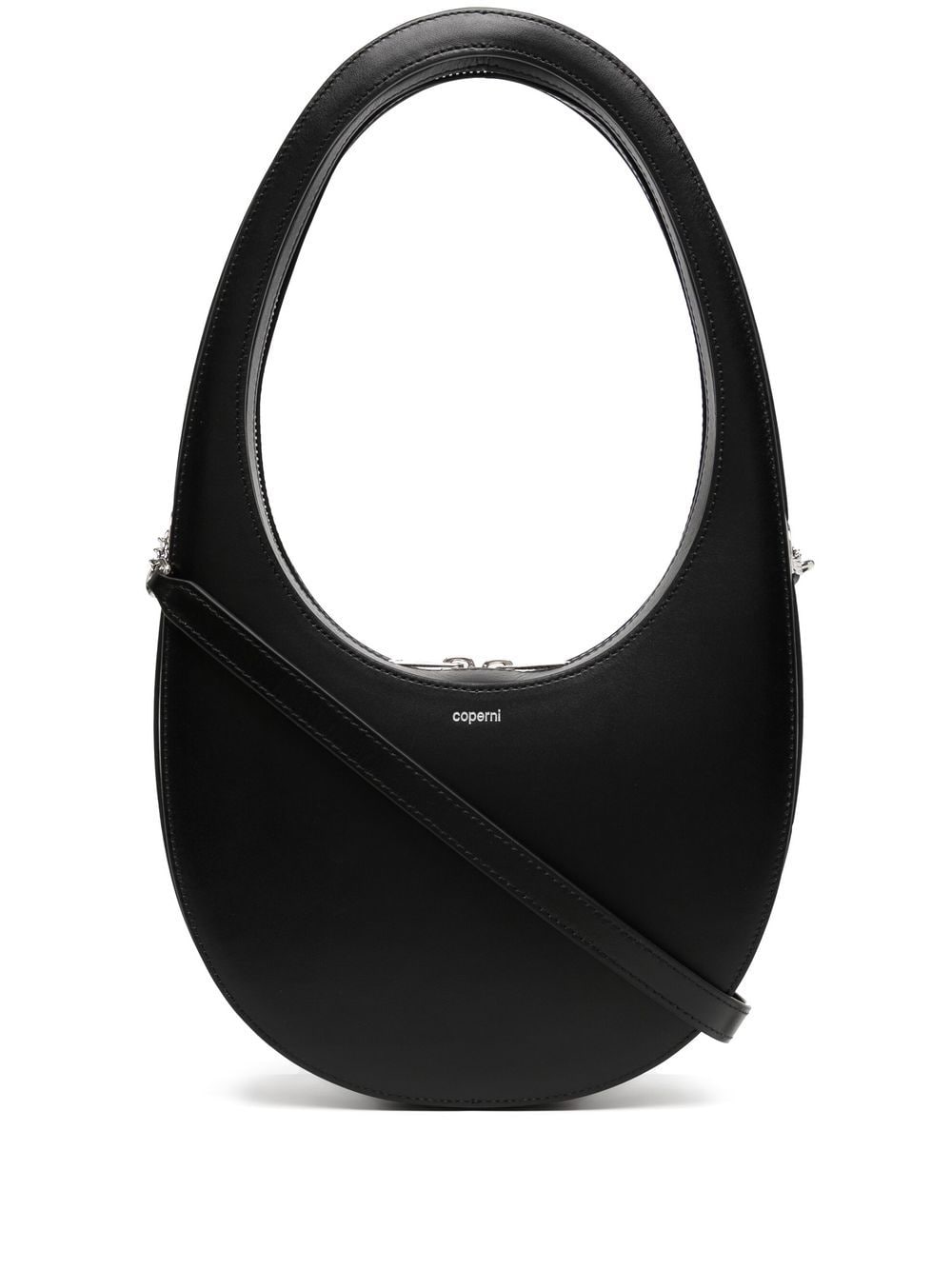 Coperni Swipe Small Black Leather Shoulder Bag Black