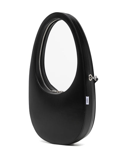 Coperni Swipe Small Black Leather Shoulder Bag Black