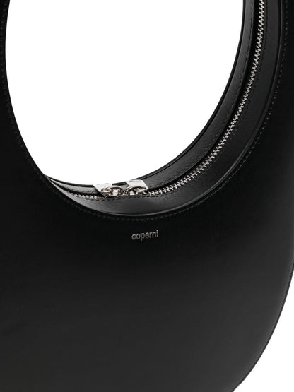 Coperni Swipe Small Black Leather Shoulder Bag Black