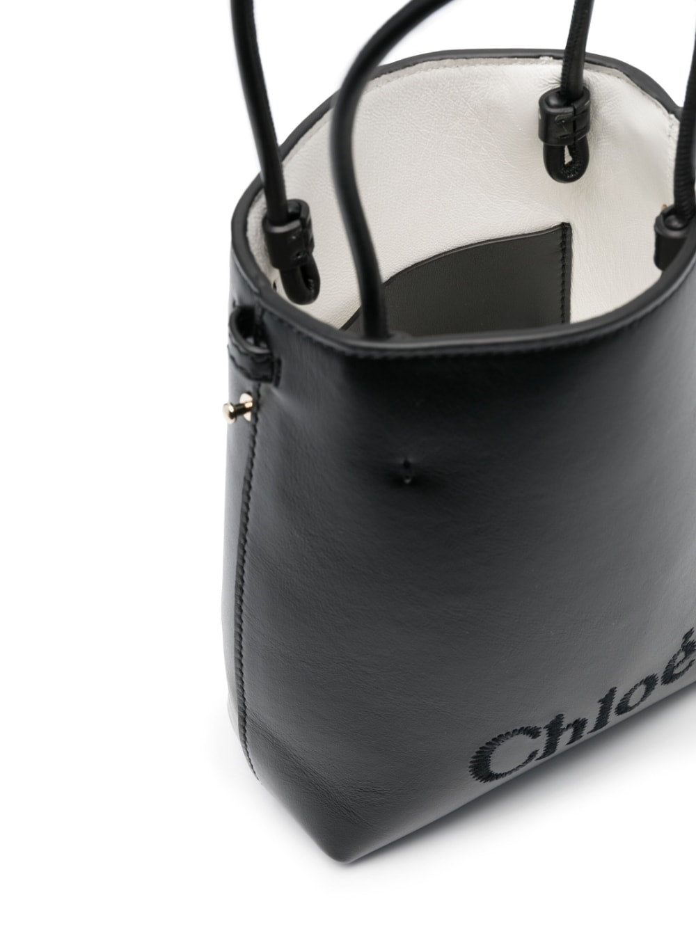 Chloé Micro Leather Sense Bucket Bag Black