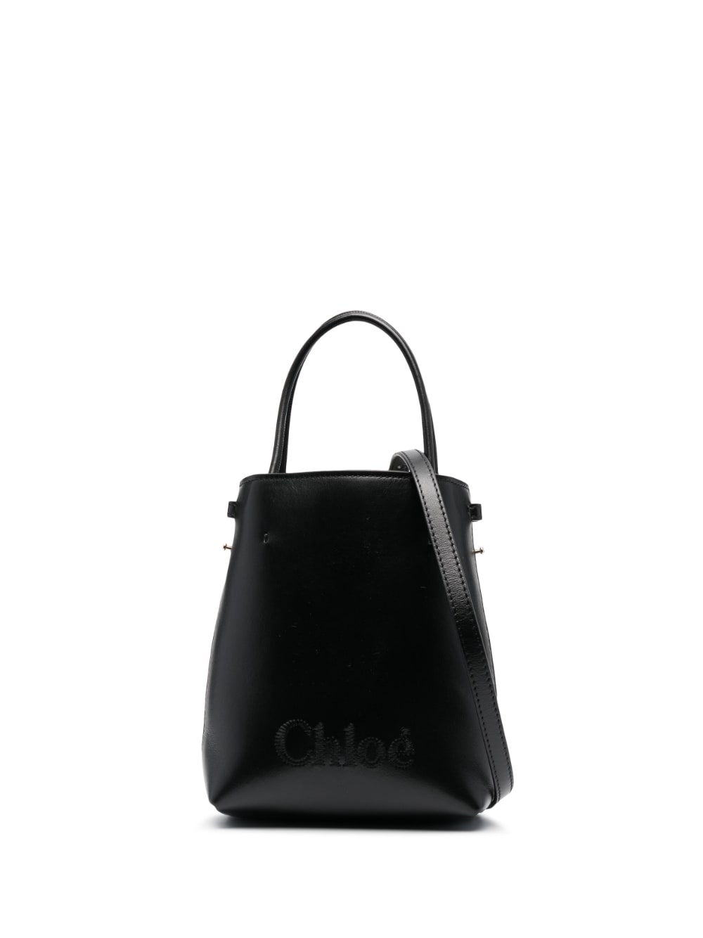 Chloé Micro Leather Sense Bucket Bag Black