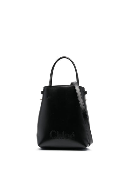 Chloé Micro Leather Sense Bucket Bag Black