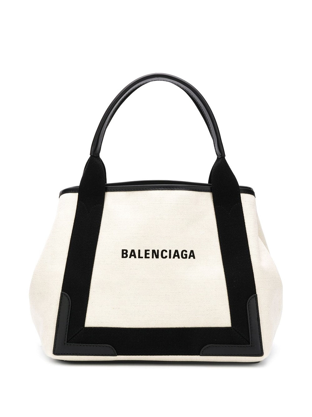 Balenciaga Canvas Cabas Small Tote Bag with Removable Pouch White