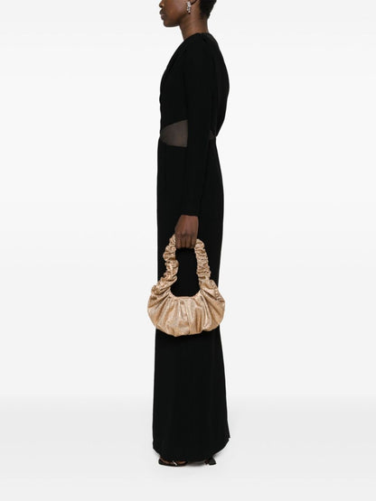 Giuseppe Di Morabito Mini Crystal-Embellished Ruched Shoulder Bag Golden