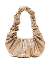 Giuseppe Di Morabito Mini Crystal-Embellished Ruched Shoulder Bag Golden