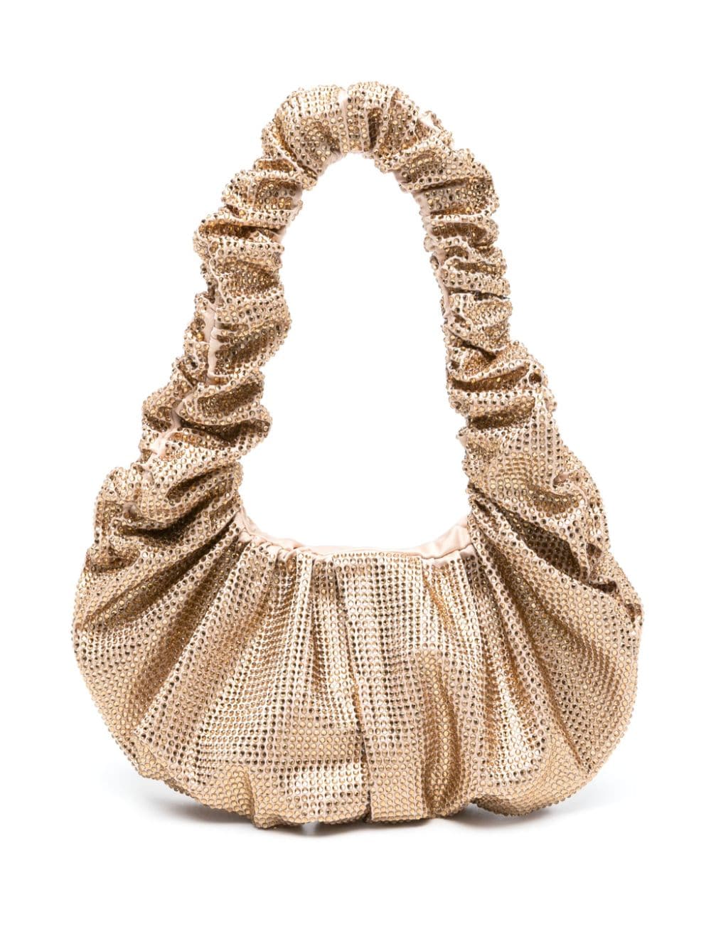 Giuseppe Di Morabito Mini Crystal-Embellished Ruched Shoulder Bag Golden