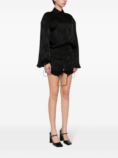The Attico Jacquard Logo Mini Dress Black