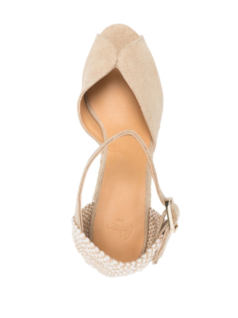 Castañer Bianca Raffia Wedge Espadrilles Beige