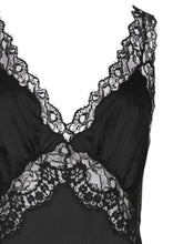 Saint Laurent Tubino Satin Short Dress Black