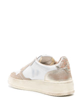 Autry Medalist Super Vintage Distressed Leather Sneakers Pink