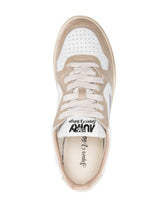 Autry Medalist Super Vintage Distressed Leather Sneakers Pink