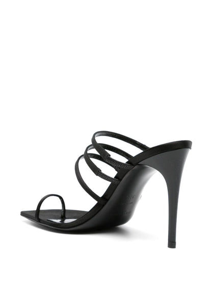 Saint Laurent 95 Satin Mules Black