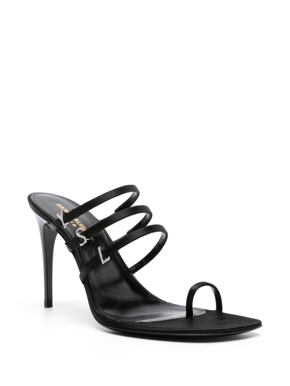Saint Laurent 95 Satin Mules Black