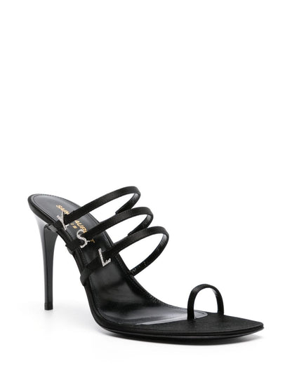 Saint Laurent 95 Satin Mules Black