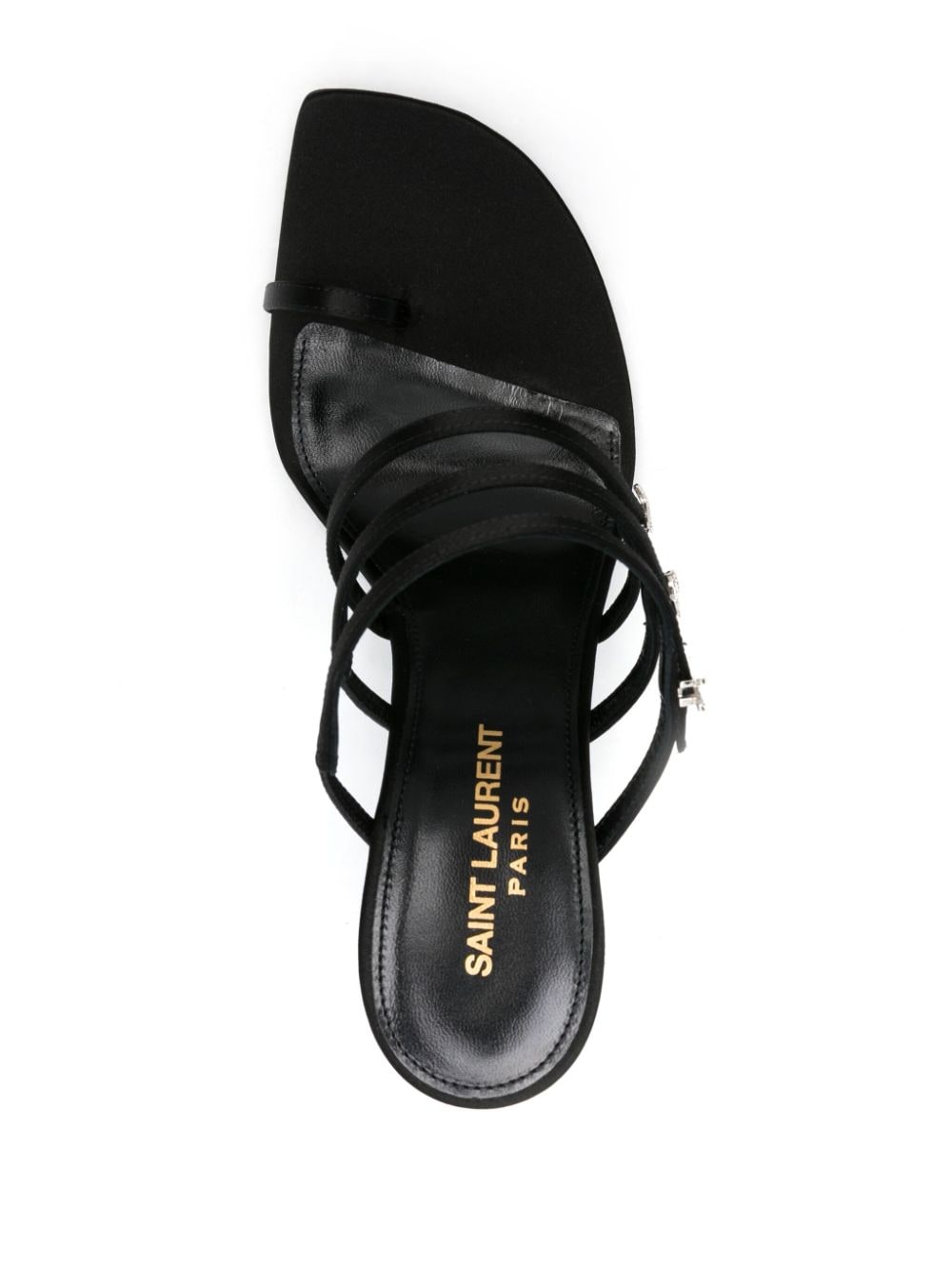 Saint Laurent 95 Satin Mules Black
