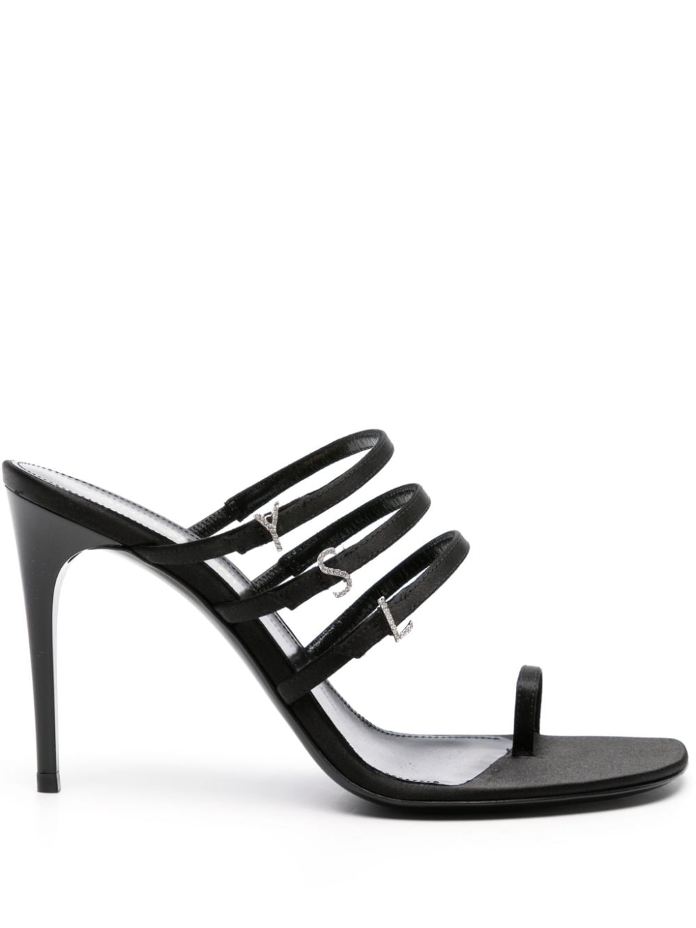 Saint Laurent 95 Satin Mules Black