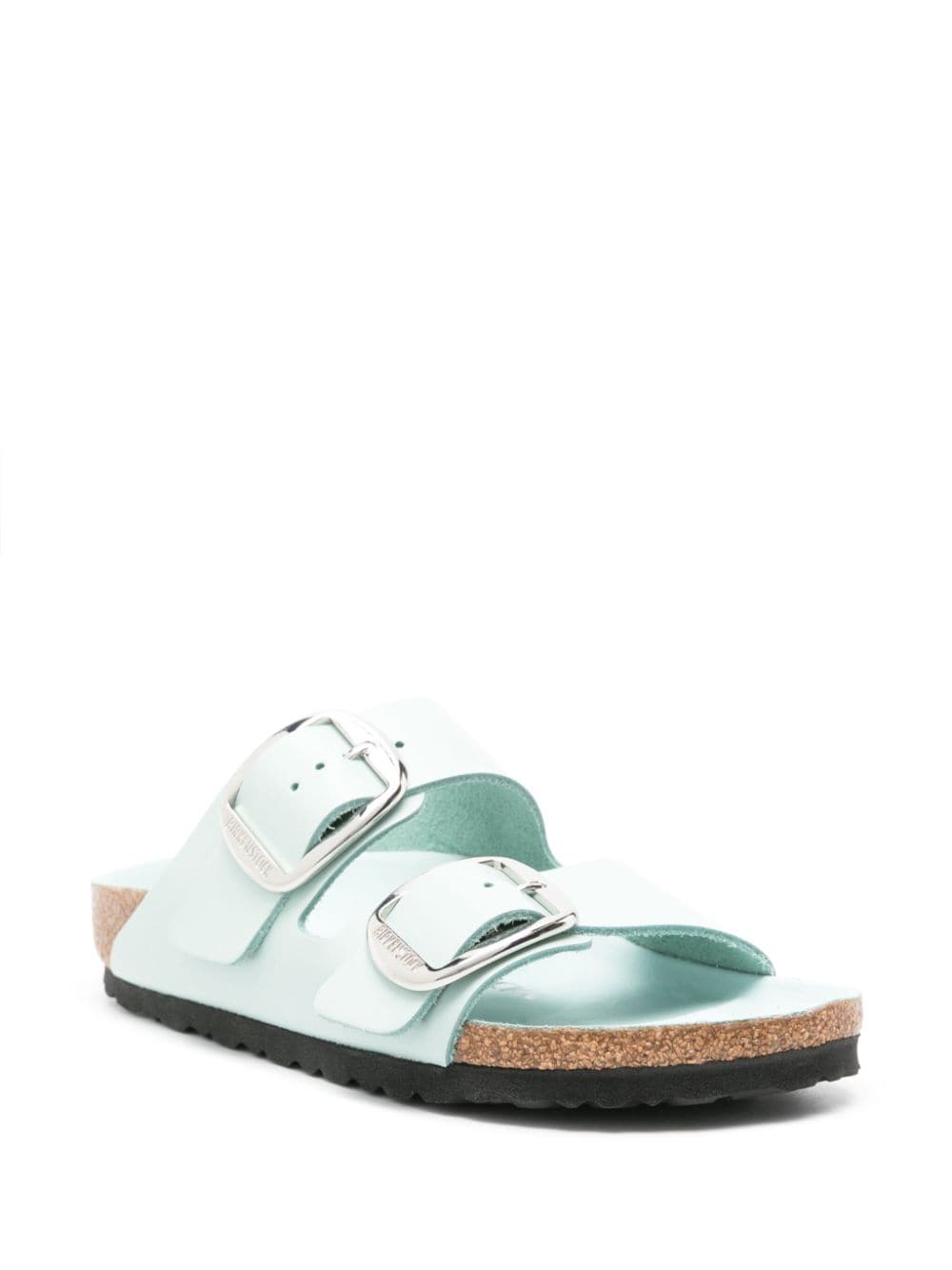 Birkenstock Arizona Big Buckle high-shine leather sandals aqua green