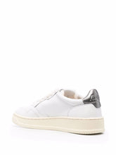 Autry Medalist Low White and Silver Leather Sneakers Silver